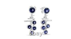 Woman 925 Sterling silver Natural Tanzanite Earring Fine Jewelry Gift For Mom