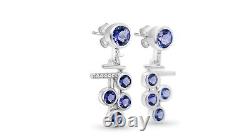 Woman 925 Sterling silver Natural Tanzanite Earring Fine Jewelry Gift For Mom