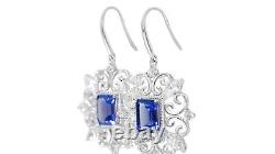 Woman 9k Gold Natural Tanzanite Earring Fine Jewelry Gift For Gift