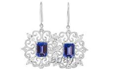 Woman 9k Gold Natural Tanzanite Earring Fine Jewelry Gift For Gift