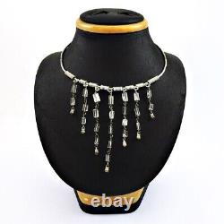 Woman Gift 925 Silver Jewelry Natural Crystal Ethnic Necklace R21