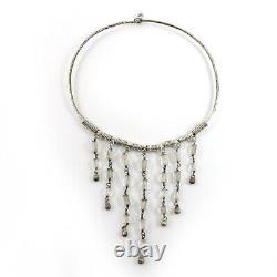 Woman Gift 925 Silver Jewelry Natural Crystal Ethnic Necklace R21