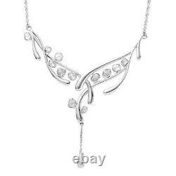 Women 925 Sterling Silver Gift Jewelry White Polki Diamond Necklace Ct 1