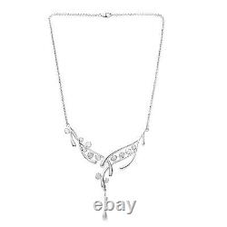 Women 925 Sterling Silver Gift Jewelry White Polki Diamond Necklace Ct 1
