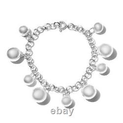 Women 925 Sterling Silver Jewelry Gift Platinum Plated Bracelet Size 8.5