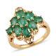 Women Gift Jewelry 925 Sterling Silver Cluster Ring AAA Emerald Size 7 Ct 2.5