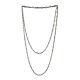 Women Gift Rainbow Moonstone Beads Sterling Silver Long Chain Necklace Jewelry