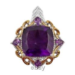Women Gifts Jewelry 925 Silver Platinum Plated Amethyst Pendant Ct 9.8
