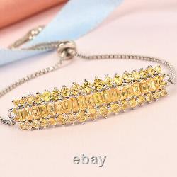 Women Jewelry Gift 925 Silver Bolo Bracelet Platinum Over Yellow Sapphire Ct 5.3