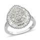 Women Jewelry Gift Cluster Ring 925 Sterling Silver White Diamond Ct 1.7