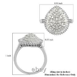 Women Jewelry Gift Cluster Ring 925 Sterling Silver White Diamond Ct 1.7