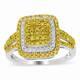 Women Jewelry Gift Cluster Ring 925 Sterling Silver Yellow Diamond Size 10 Cts 1