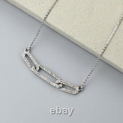 Women Jewelry Gifts 925 Silver Diamond Necklace Platinum Over Size 18 Ct 0.33