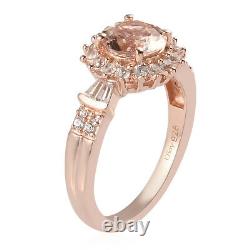Women Jewelry Gifts 925 Silver Morganite Cubic Zirconia CZ Ring Size 6 Ct 1.7