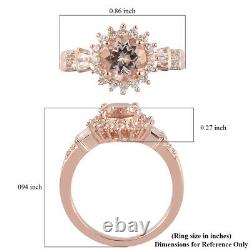 Women Jewelry Gifts 925 Silver Morganite Cubic Zirconia CZ Ring Size 6 Ct 1.7