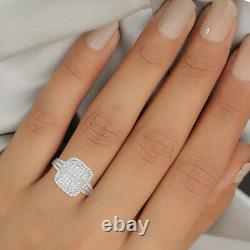 Women Jewelry Gifts Cluster Ring 925 Sterling Silver White Diamond Size 10 Ct 1