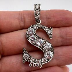 Women Sterling Silver 925 Fashion Vintage Pendant Jewelry Italy S Letter Gift