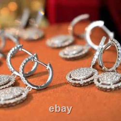 Women's Gorgeous Round Lab Created Drop Earring Wedding Jewelry Gift 925 Silver