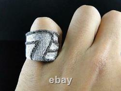 Women's Jewelry Gift 2 Ct Black & White Sim Diamond Solitaire Ring 925 Silver