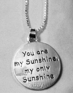 YOU ARE MY SUNSHINE Necklace Silver Tone 16 Teens/ Ladies Perfect Gift